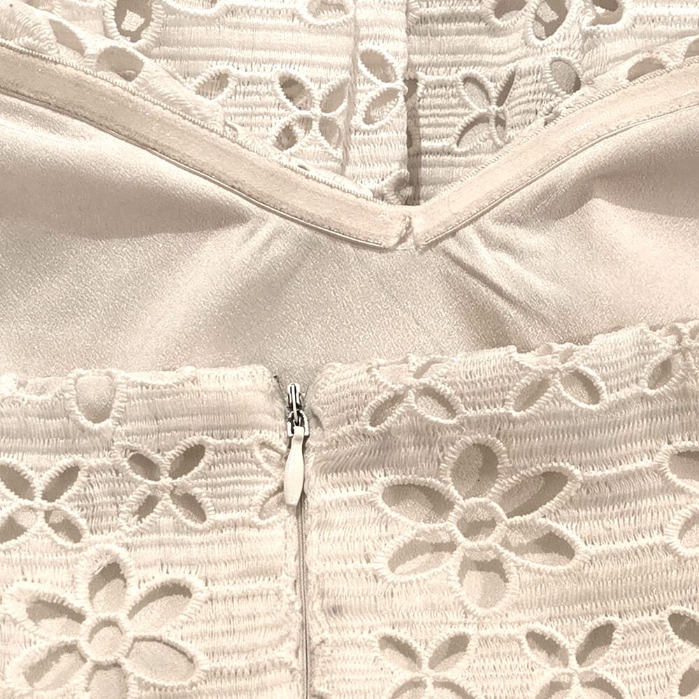 Yumi Kim White XOXO Eyelet Strapless Fit & Flare Midi Dress - Size L Sweetheart - Picture 7 of 10